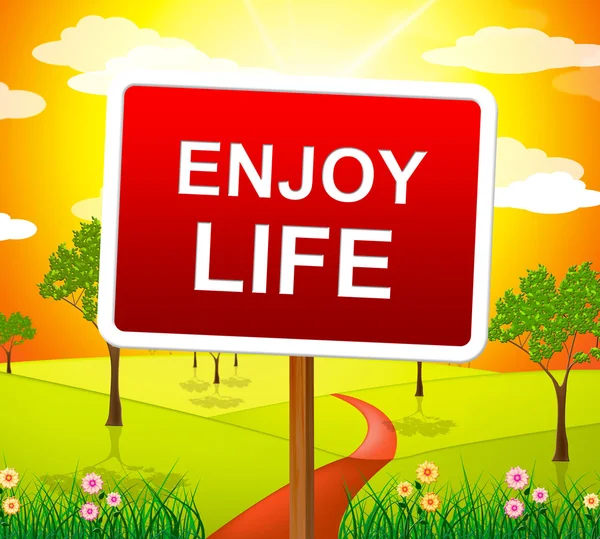 Enjoy Life Shows Live Joyful And Happiness — Stock Photo, Image
