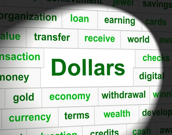 Dollars Finances Shows Bank Investment And Usd — Stock Photo, Image