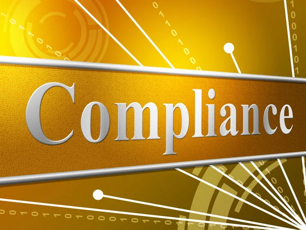 Compliance Agreement Indicates Obedience Comply And Consent — Stock Photo, Image