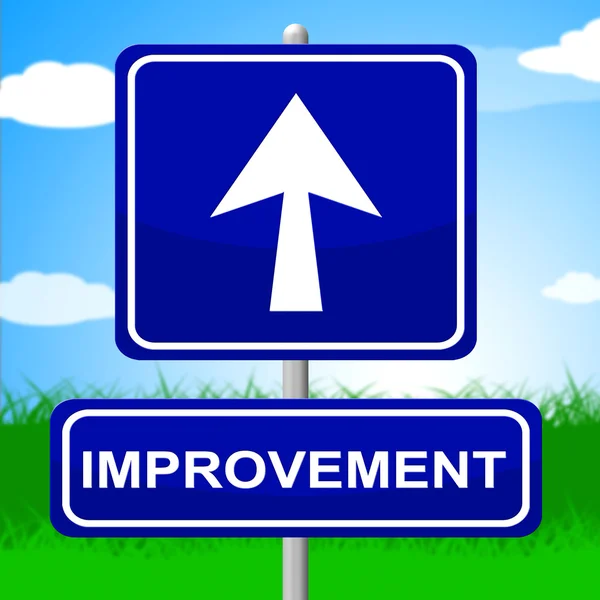 Sinal de melhoria significa progresso para cima e avanço — Fotografia de Stock