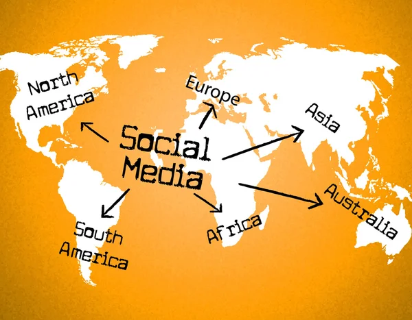Sociale media geeft aan world wide web en bloggen — Stockfoto