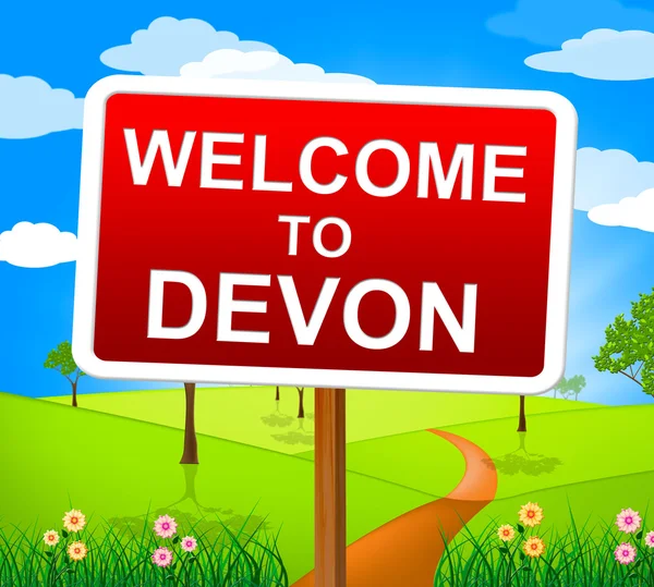 Bienvenido a Devon significa Reino Unido y Gran Bretaña — Foto de Stock