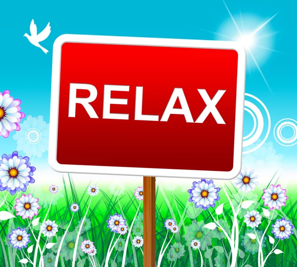 Relax Relajación representa descansando a gusto y relajado — Zdjęcie stockowe