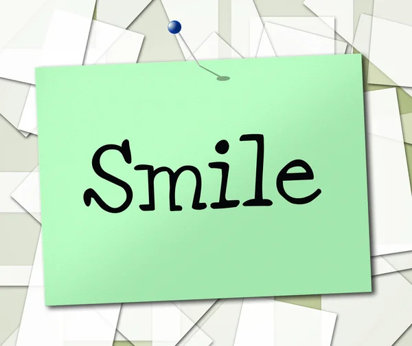 Smile Sign Indicates Signboard Emotions And Advertisement — Stock Photo, Image