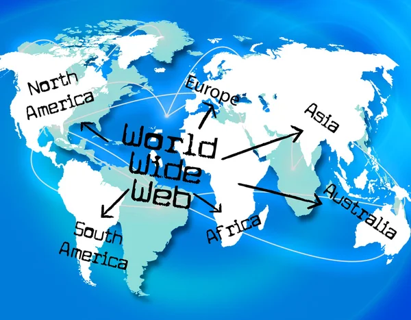 World Wide Web muestra la búsqueda de globalizar y en línea — Foto de Stock