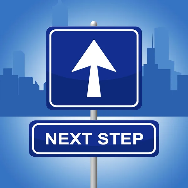 Next Step Represents Progression Advertisement And Sign — Stock Photo, Image