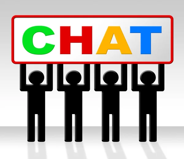 Chat Chatting Indicates Talking Typing And Talk — Stock Photo, Image