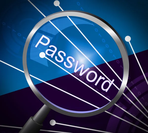 Magnifier Password Shows Log In And Accessible — Stock Photo, Image