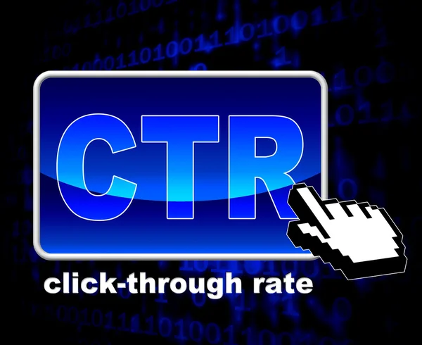 % click through rate toont world wide web en analytics — Stockfoto