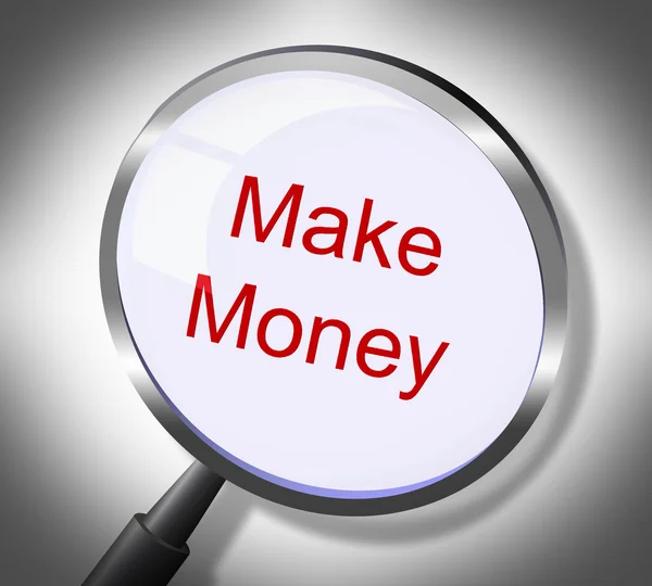 Make Money Represents Searches Earnings And Wages — Stock Photo, Image