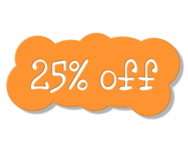 Twenty Five Percent Represents Cheap Savings And Sale — Stock Photo, Image