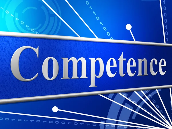 Competent Competence Indicates Capability Adeptness And Skilfulness — Stock Photo, Image