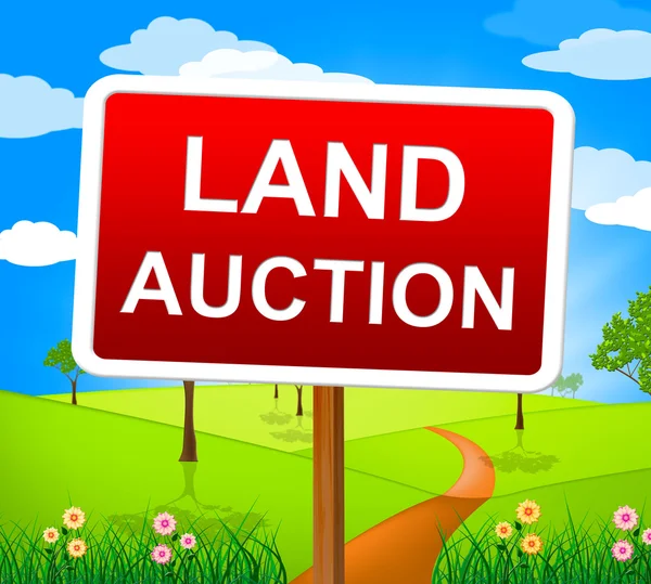 Land Auction Indicates Winning Bid And Auctioning — Stock Photo, Image