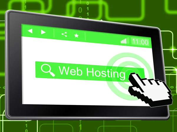 Webhosting geeft aan internet webhosting en server — Stockfoto