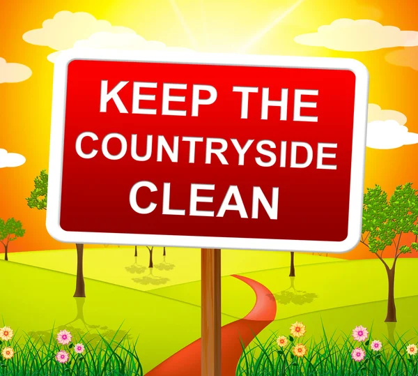 Keep Countryside Clean Means Pristine Clear And Landscape — Stock Photo, Image