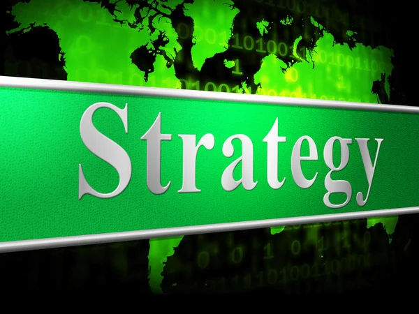 Estrategia de negocio significa negocio comercial y tácticas —  Fotos de Stock