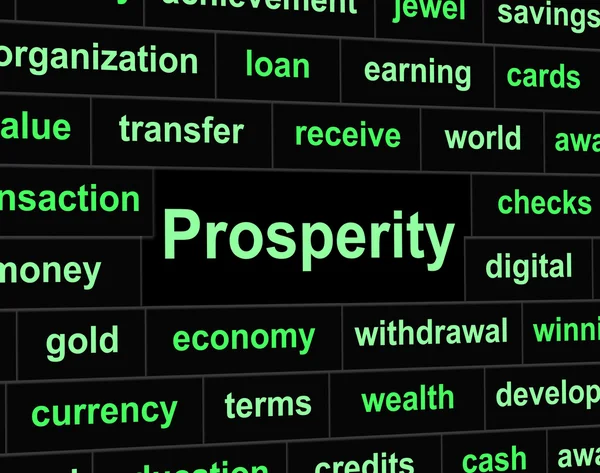 Rich Prosperity Represents Riches Treasure And Wealth — Stock Photo, Image