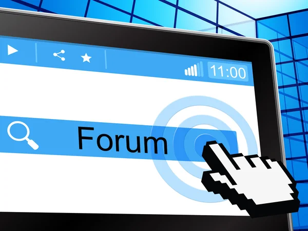 Sosyal medya ve konuşma Forumlar forum gösterir — Stok fotoğraf