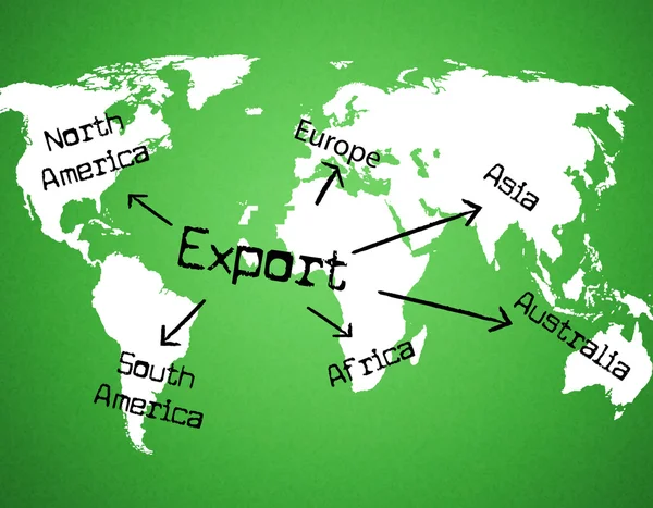 Exportar en todo el mundo significa vender en el extranjero y exportar — Foto de Stock