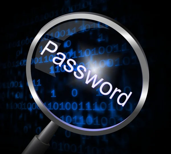 Magnifier Password Shows Sign In And Account — Stock Photo, Image