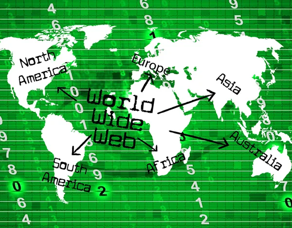 World Wide Web Indica Internet Net e Planeta — Fotografia de Stock