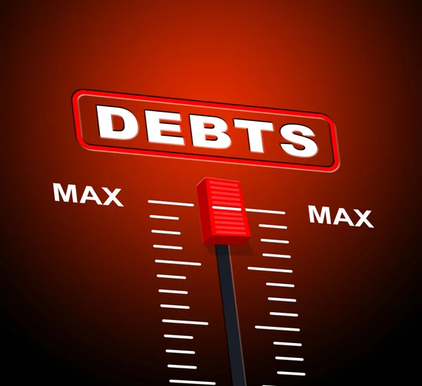 Debts Max Means Extreme Greatest And Owning — Stock Photo, Image