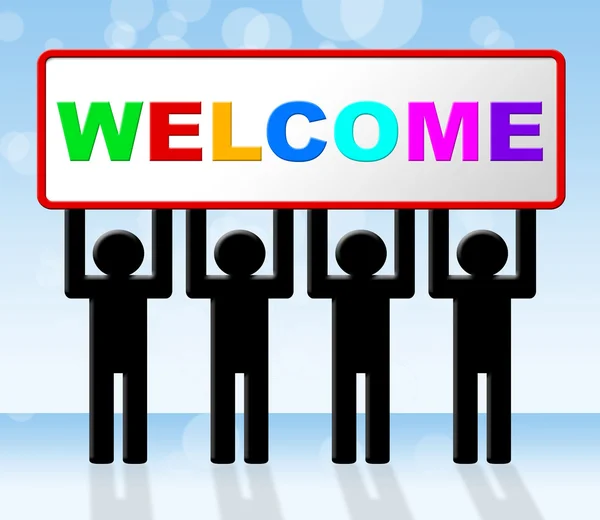 Welcome Hello Indicates How Are You And Arrival — Stock Photo, Image