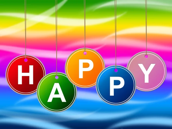 Balonlar temsil mutlu zevk olumlu ve Skordan — Stok fotoğraf