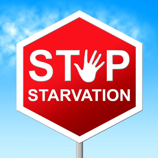 Stop Starvation mostra falta de comida e perigo — Fotografia de Stock