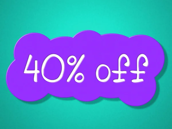 Forty Percent Off Shows Discounts Sales And Sale — Stock Photo, Image