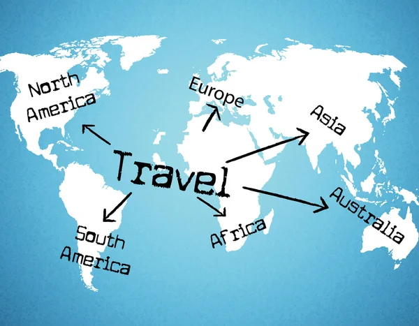 Worldwide Travel Means Tours Voyage And Traveller — Stock Photo, Image