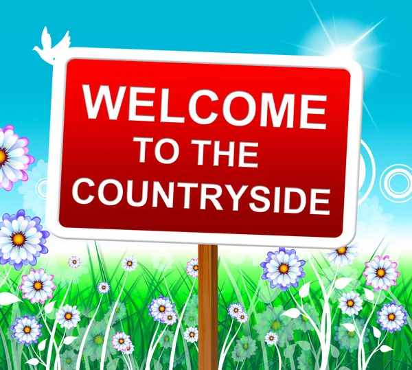 Countryside Welcome Shows Nature Greeting And Invitation — Stock Photo, Image