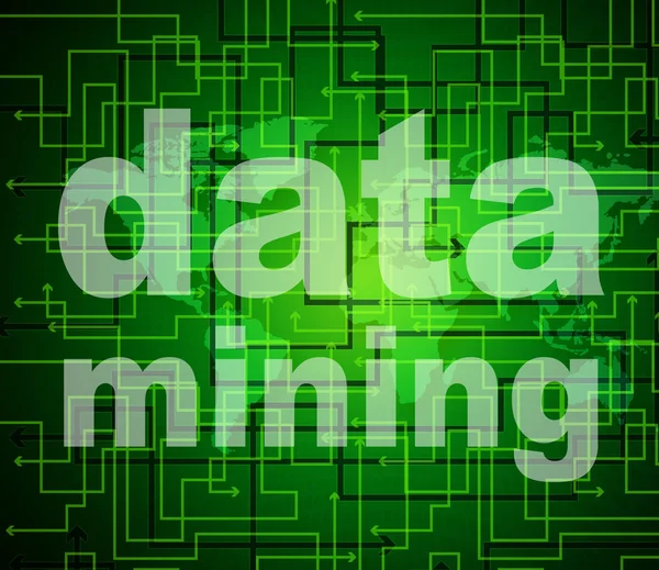 Data Mining Indica lo studio e l'analisi della ricerca — Foto Stock