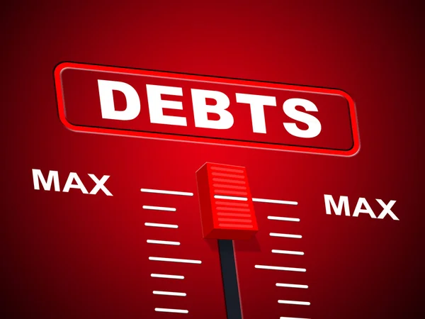 Max schulden vertegenwoordigt bovengrens en achterstallige betalingen — Stockfoto