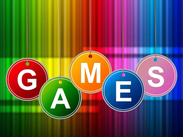 Games Play Means Gamer Leisure And Entertainment — Stock Photo, Image