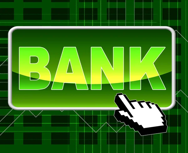 Botón Banco Representa World Wide Web Y Bancos —  Fotos de Stock
