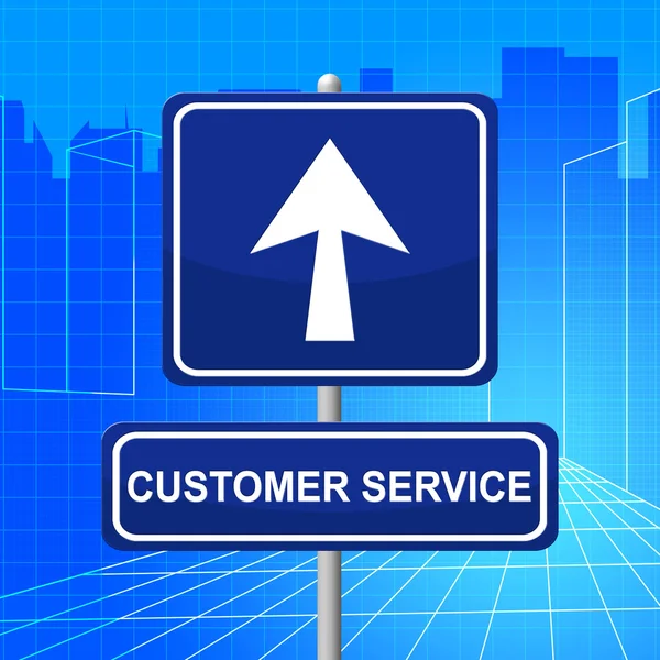 Customer Service Represents Help Desk And Advertisement — Stock Photo, Image