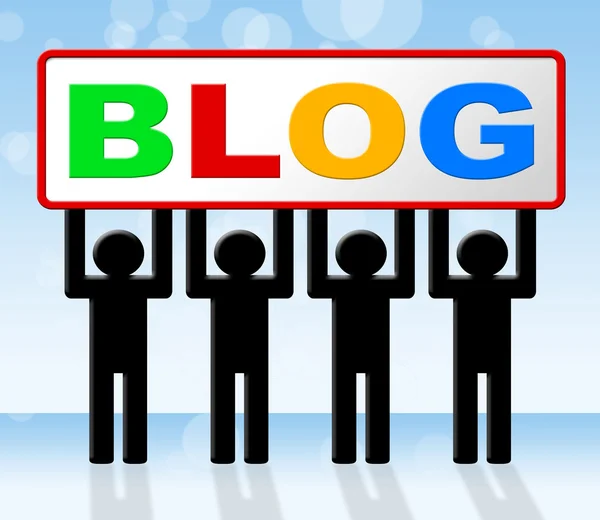 Webblog zeigt Webseiten Blogger und Blogging — Stockfoto