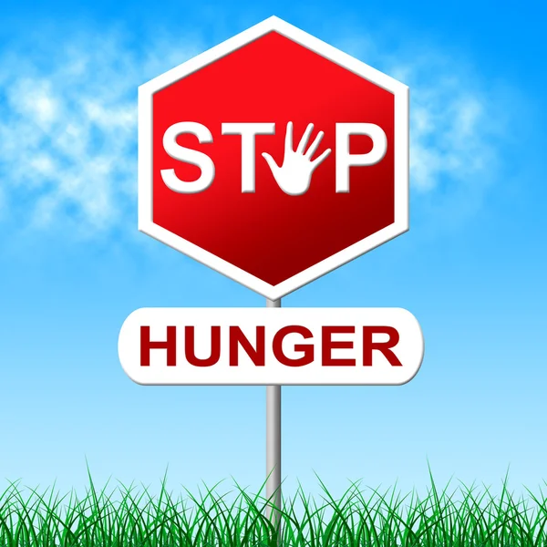 Stop Hunger Represents Lack Of Food And Caution — Stock Photo, Image