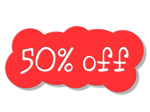 Fifty Percent Off Shows Discount Savings And Discounts — Stock Photo, Image