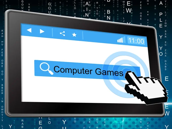 Computerspelletjes vertegenwoordigt world wide web en plezier — Stockfoto