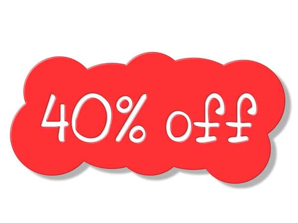 Forty Percent Off Indicates Closeout Cheap And Clearance — Stock Photo, Image