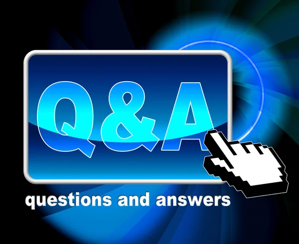 Q And A Means Frequently Asked Questions And Web — Stock Photo, Image