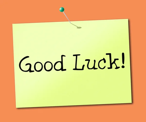 Good Luck Means Message Display And Lucky — Stock Photo, Image