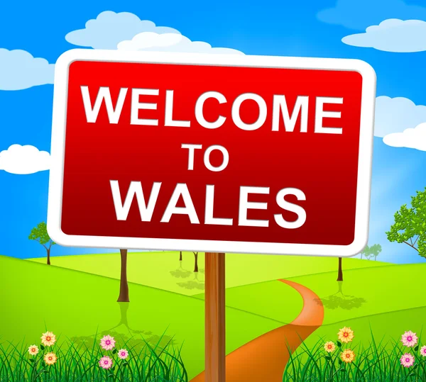 Welcome To Wales Means Invitation Countryside And Nature — Stock Photo, Image