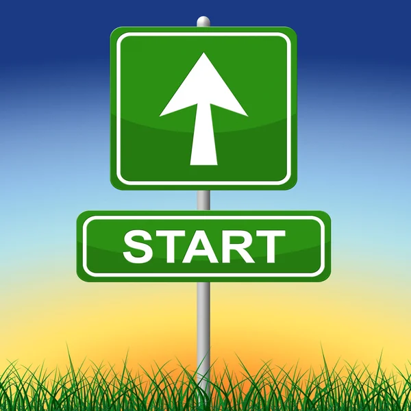 Start Sign Means Don't Wait And Action — Stock Photo, Image