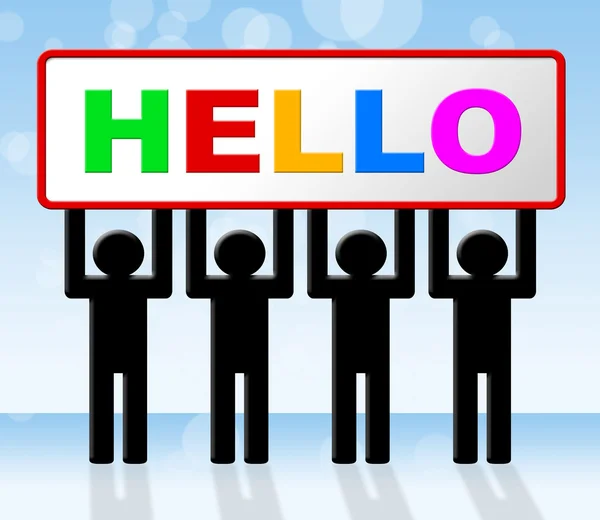 Hello Sign Indicates How Are You And Advertisement — Stock Photo, Image