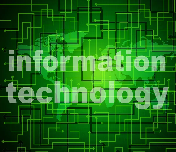 Tecnología de la información muestra datos de asistencia y alta tecnología —  Fotos de Stock