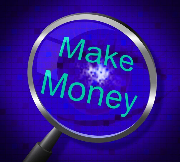 Make Money Indicates Earns Research And Wage — Stock Photo, Image