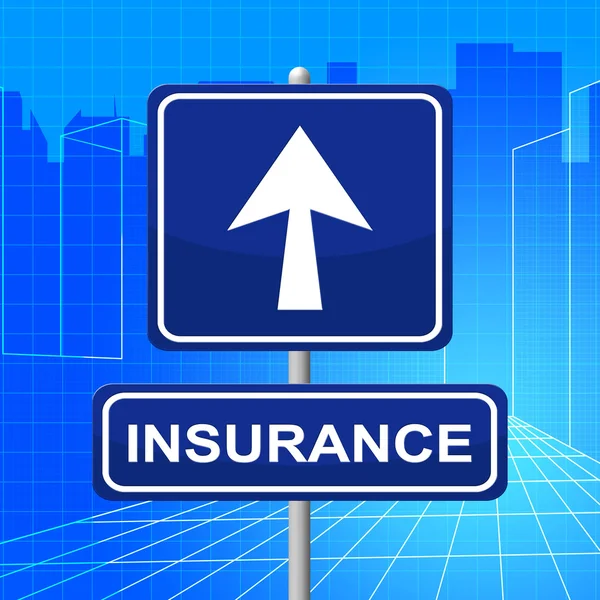 El signo de seguro representa el seguro y la cobertura de la exhibición —  Fotos de Stock